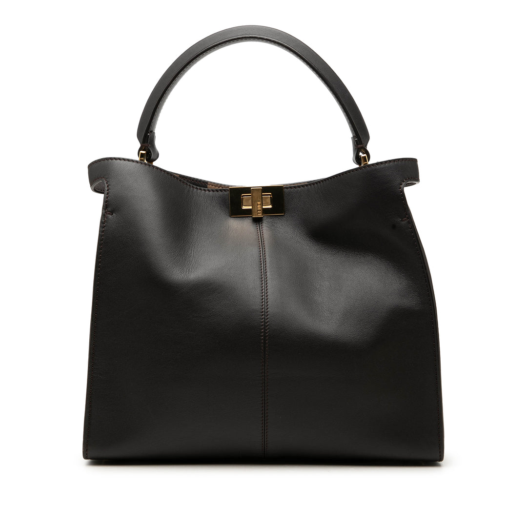 Fendi Peekaboo X Lite Sac Moyen Cuir de veau Noir – vue principale – GABY PARIS