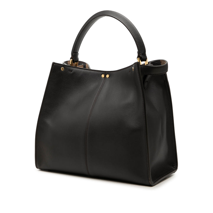 Fendi Peekaboo X Lite Sac Moyen Cuir de veau Noir – vue 2 – GABY PARIS