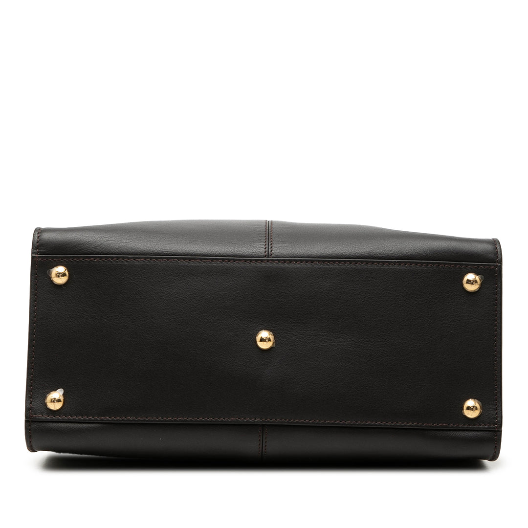 Fendi Peekaboo X Lite Sac Moyen Cuir de veau Noir – vue 3 – GABY PARIS