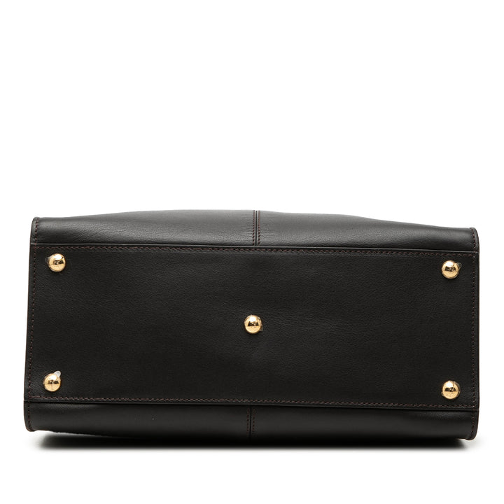 Fendi Peekaboo X Lite Sac Moyen Cuir de veau Noir – vue 3 – GABY PARIS