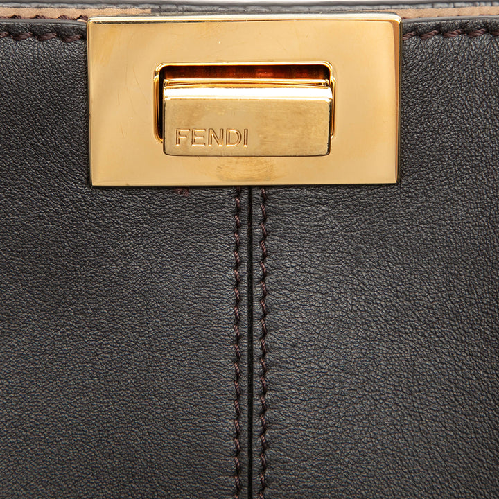 Fendi Peekaboo X Lite Sac Moyen Cuir de veau Noir – vue 5 – GABY PARIS