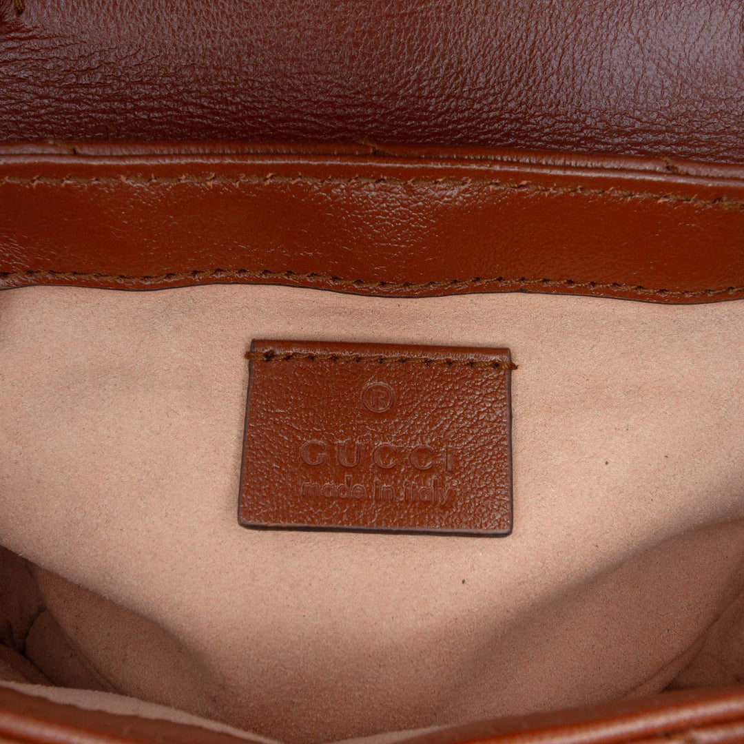 Gucci Mini GG Marmont Matelasse Diagonal Cuir à rabat Sac porté croisé
