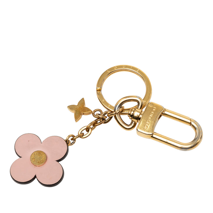 plaqué Blooming Flowers Bijou de sac et Porte-clés Monogram Doré