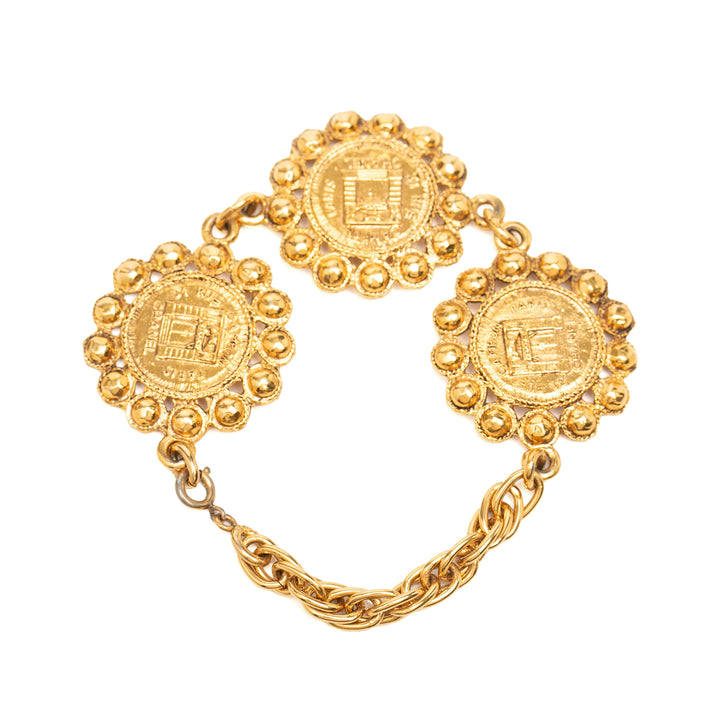 plaqué 31 Rue Cambon Medallion Link Bracelet Doré