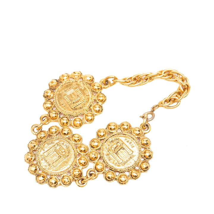 plaqué 31 Rue Cambon Medallion Link Bracelet Doré
