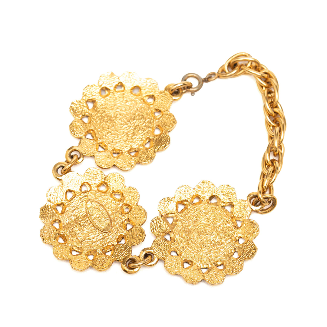 plaqué 31 Rue Cambon Medallion Link Bracelet Doré