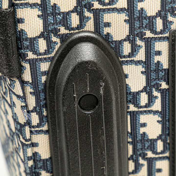 Small Oblique Canvas Diortravel Suitcase Blue - Gaby Paris