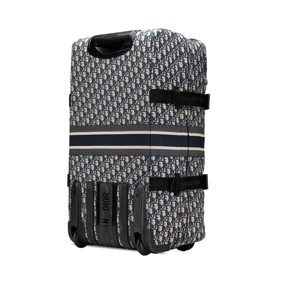 Small Oblique Canvas Diortravel Suitcase Blue - Gaby Paris