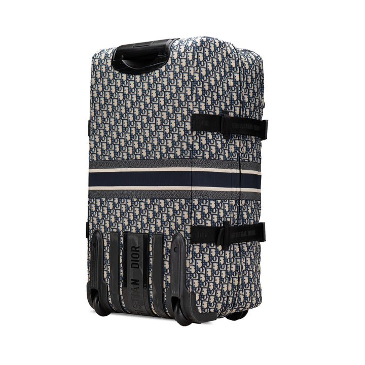 Small Oblique Canvas Diortravel Suitcase Blue - Gaby Paris