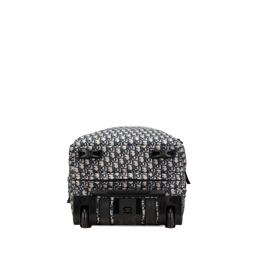 Small Oblique Canvas Diortravel Suitcase Blue - Gaby Paris