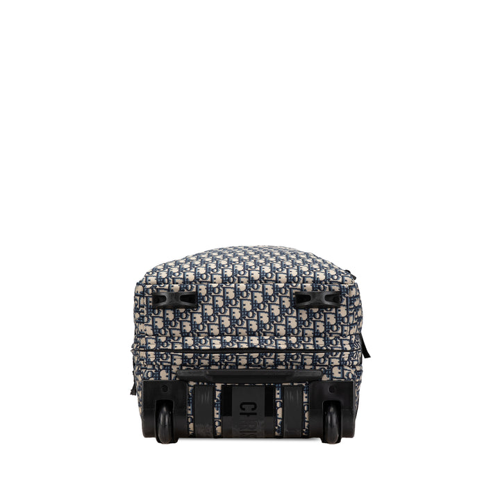 Small Oblique Canvas Diortravel Suitcase Blue - Gaby Paris