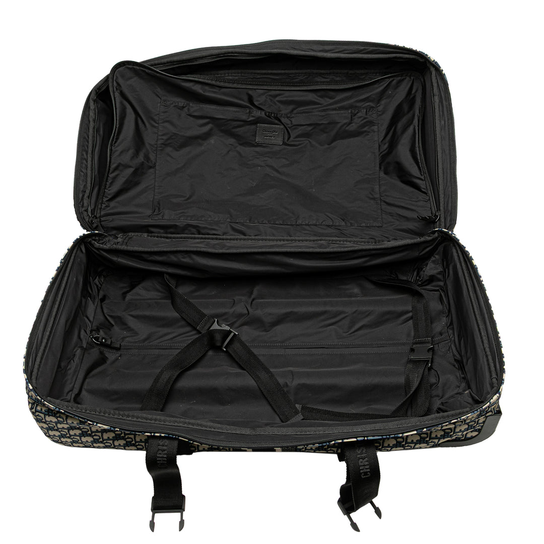 Small Oblique Canvas Diortravel Suitcase Blue - Gaby Paris