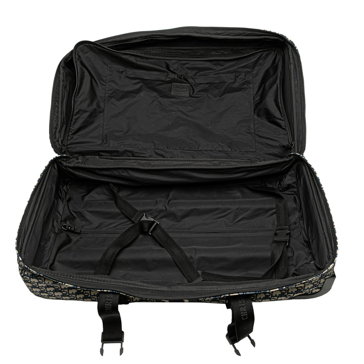 Small Oblique Canvas Diortravel Suitcase Blue - Gaby Paris