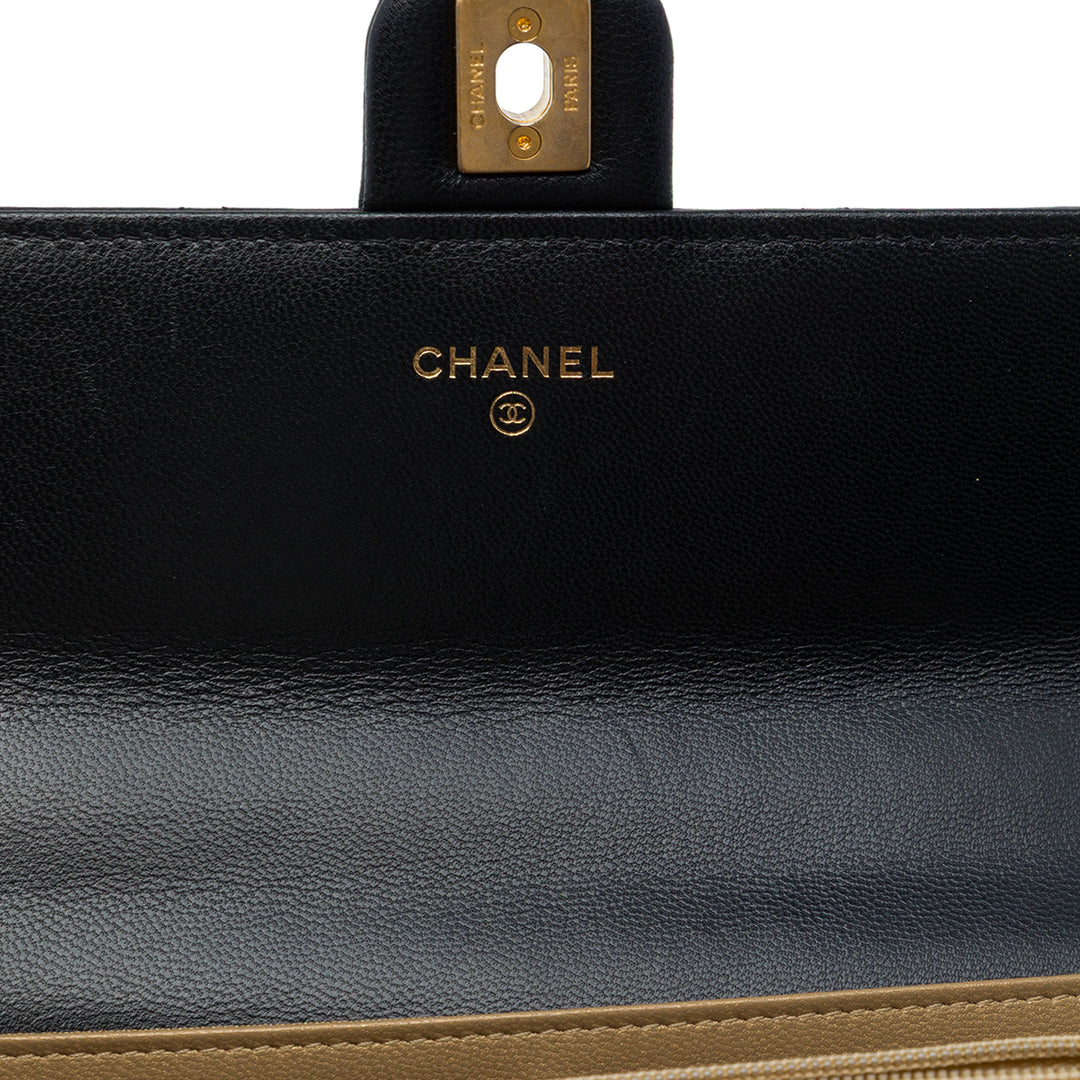 Chanel Pochette Matelassé Chic Perles avec chaîne Cuir de chèvre Noir – vue 5 – GABY PARIS