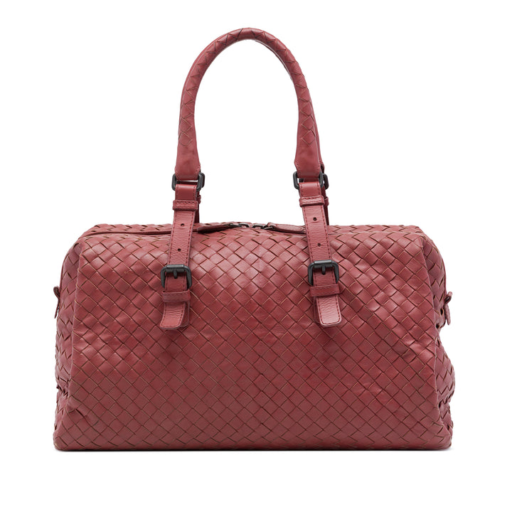 Bottega Veneta Sac à main Intrecciato Boston nappa Rouge – vue principale – GABY PARIS