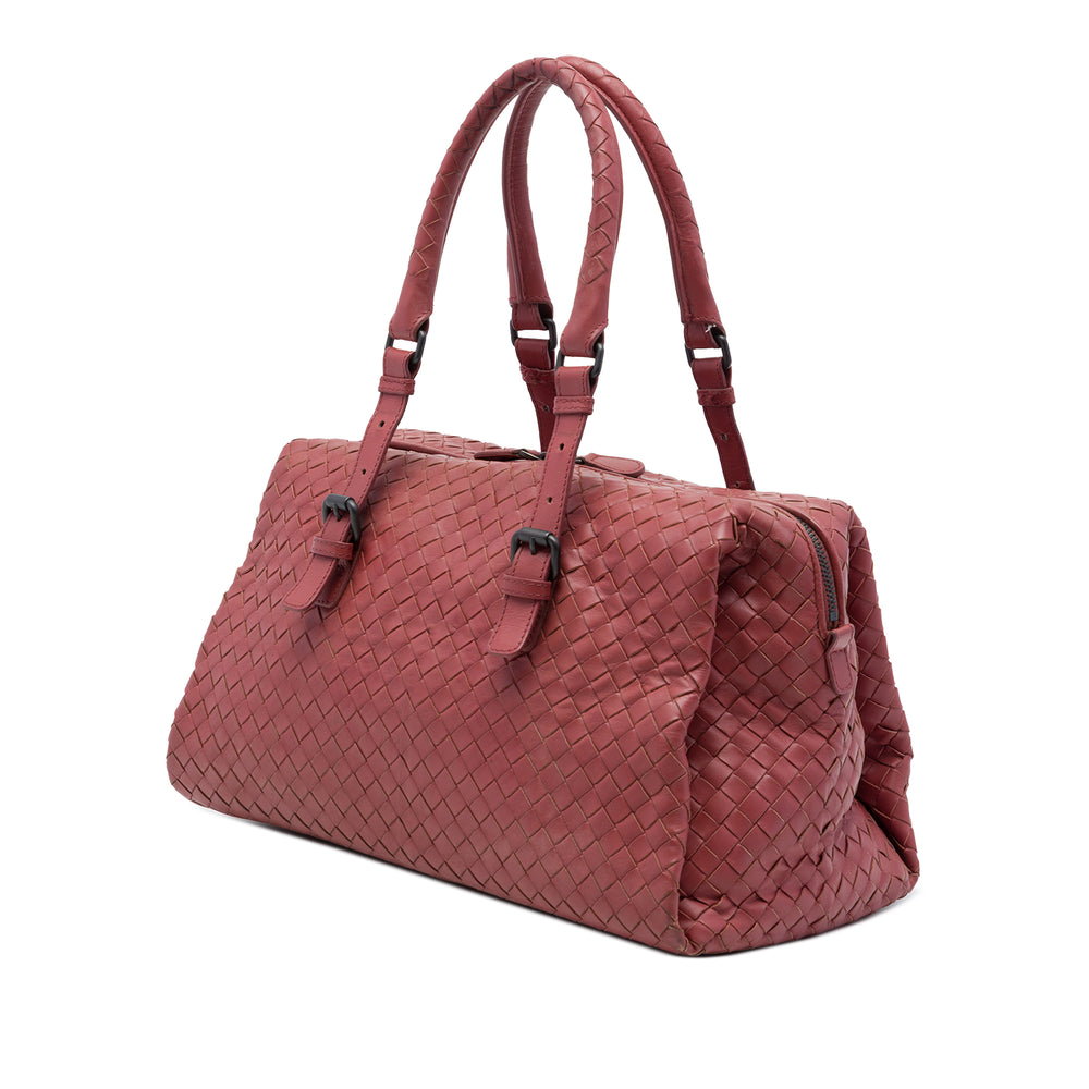 Bottega Veneta Sac à main Intrecciato Boston nappa Rouge – vue 2 – GABY PARIS