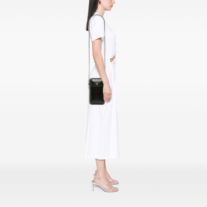 Chanel Étui téléphone CC Matelassé rond à chaîne Cuir d'agneau Noir – vue 5 – GABY PARIS