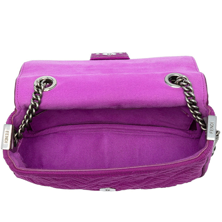 Fendi Zucca embossé Technical Fabric Chain Midi Baguette