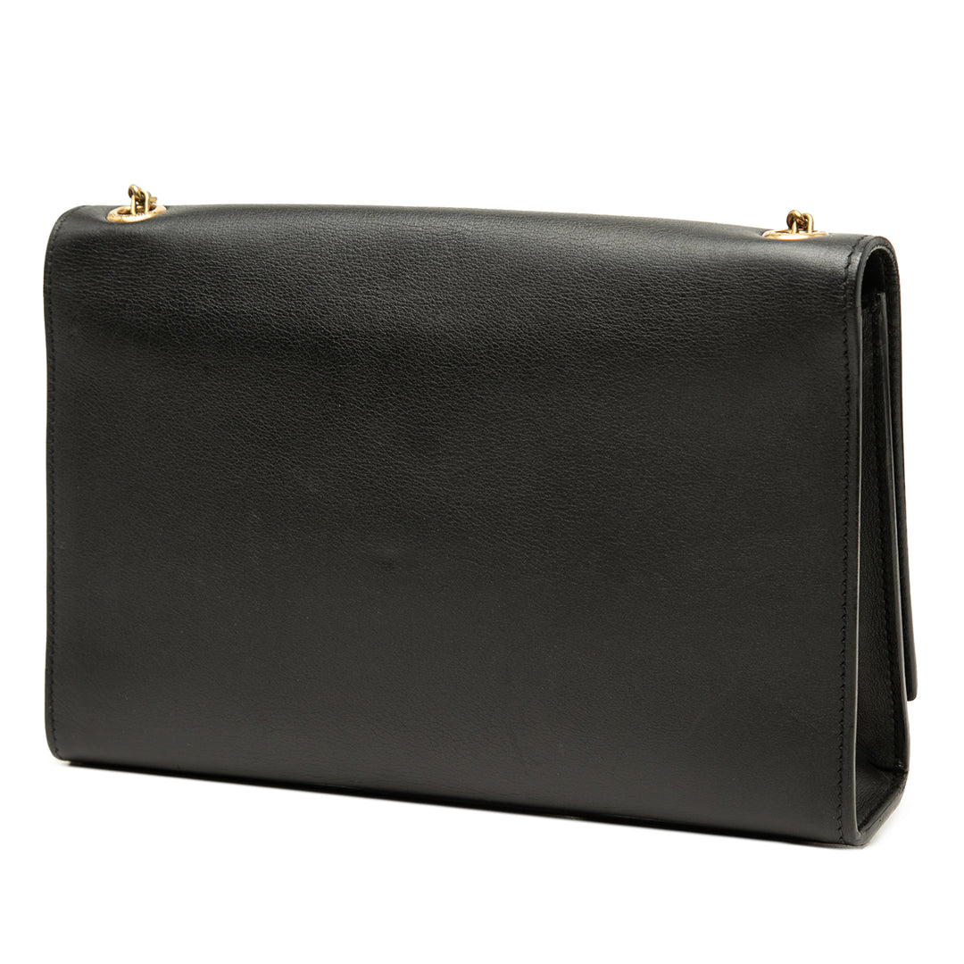 Braided Kate Sac Moyen Cuir de veau lisse Noir