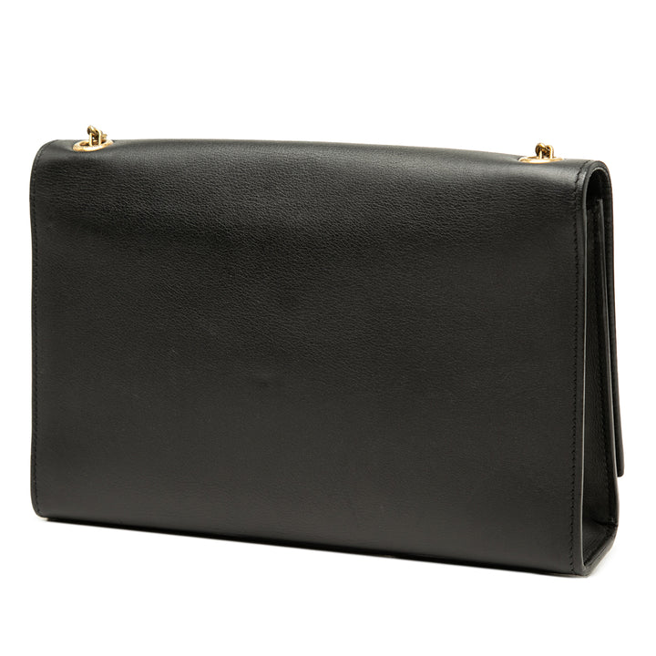 Braided Kate Sac Moyen Cuir de veau lisse Noir