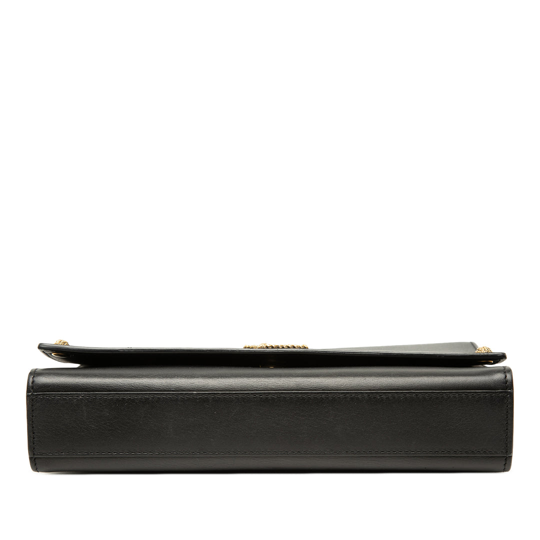 Braided Kate Sac Moyen Cuir de veau lisse Noir