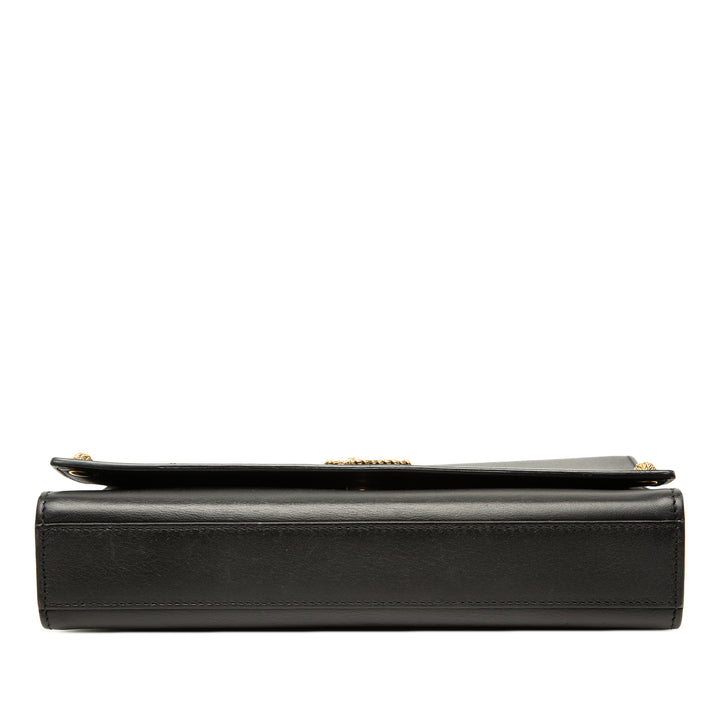 Braided Kate Sac Moyen Cuir de veau lisse Noir