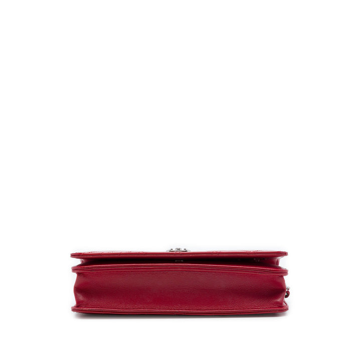 Chanel Matelassé Coco Boy Wallet on Chain Rouge – vue 3 – GABY PARIS