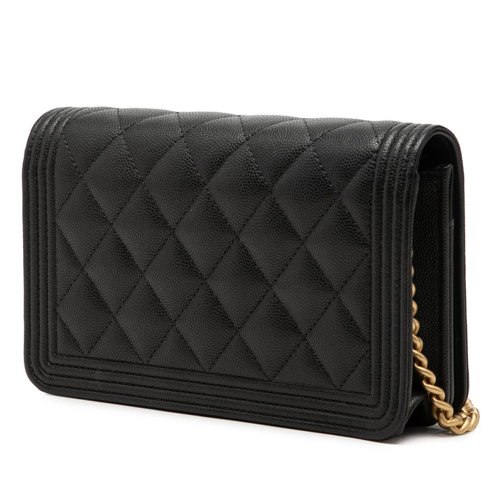 Chanel Matelassé Boy Wallet on Chain Cuir caviar