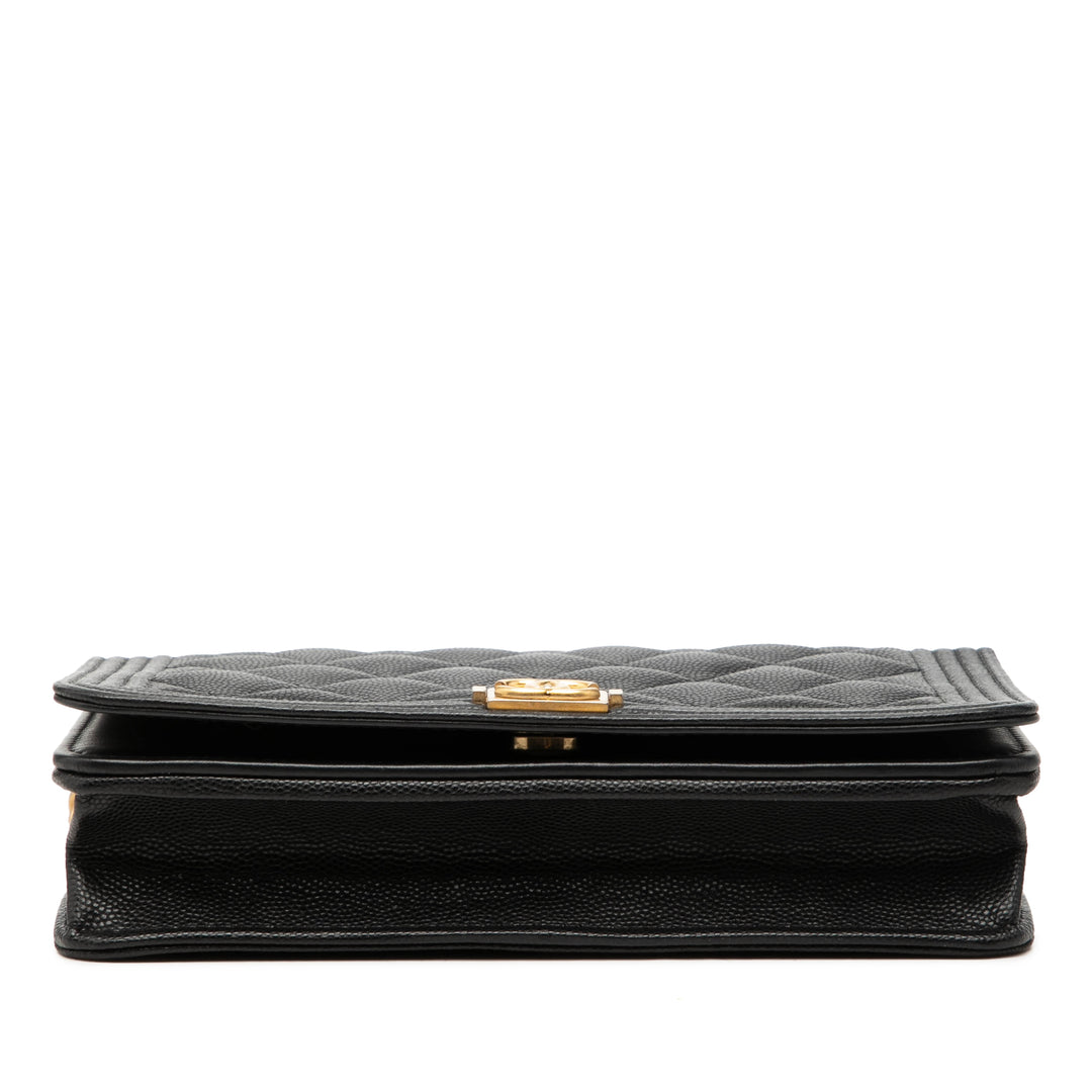 Chanel Matelassé Boy Wallet on Chain Cuir caviar