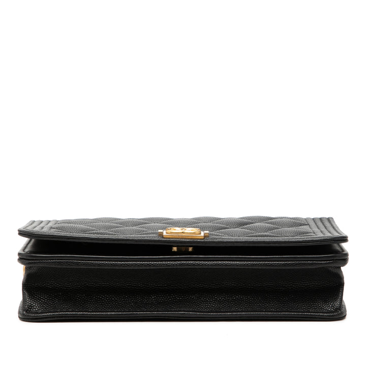 Chanel Matelassé Boy Wallet on Chain Cuir caviar