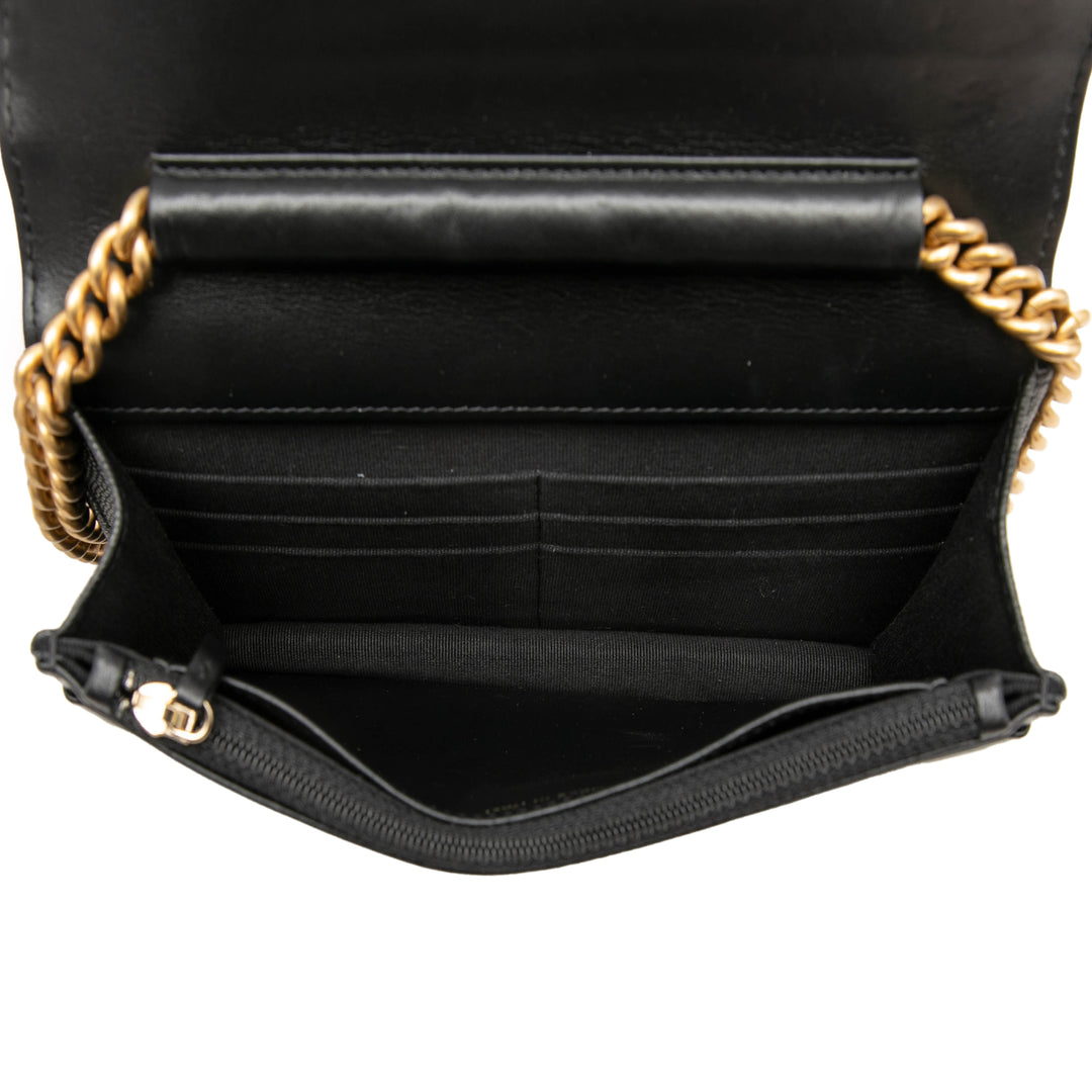 Chanel Matelassé Boy Wallet on Chain Cuir caviar