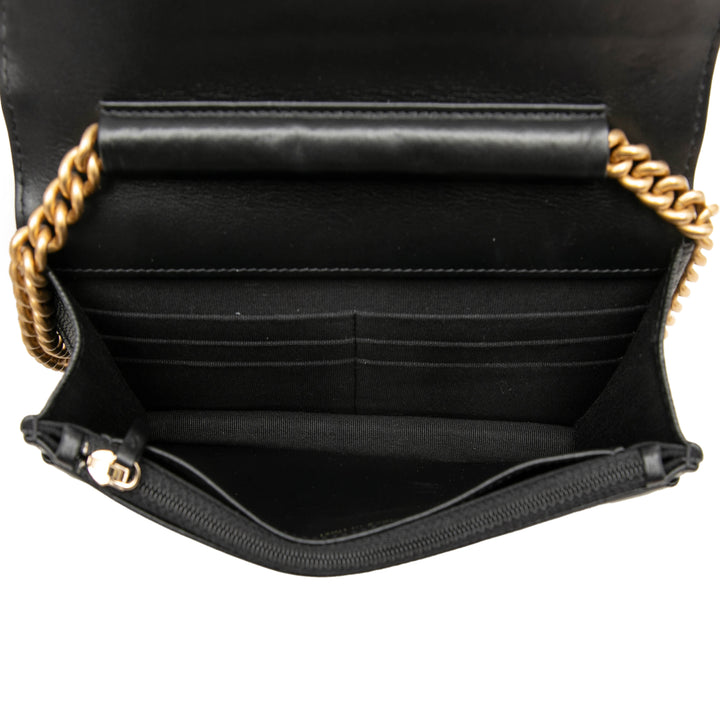 Chanel Matelassé Boy Wallet on Chain Cuir caviar