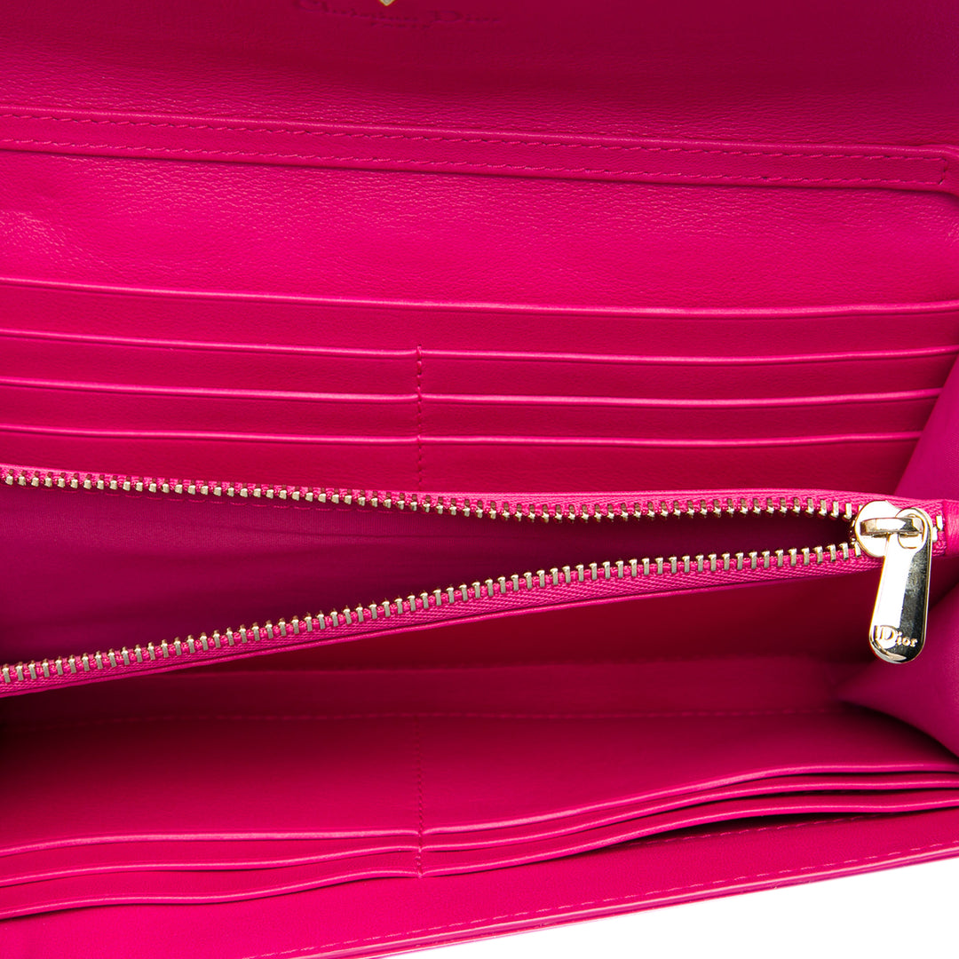 Dior Cannage Lady Dior Wallet on Chain Rose – vue 4 – GABY PARIS