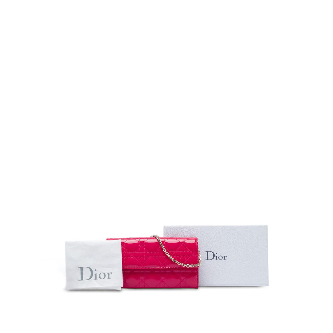 Dior Cannage Lady Dior Wallet on Chain Rose – vue 6 – GABY PARIS
