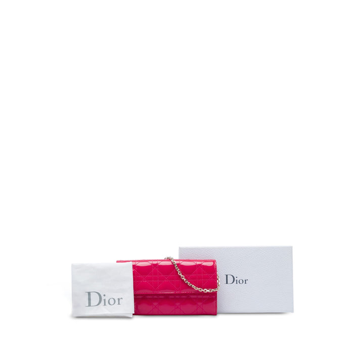 Dior Cannage Lady Dior Wallet on Chain Rose – vue 6 – GABY PARIS