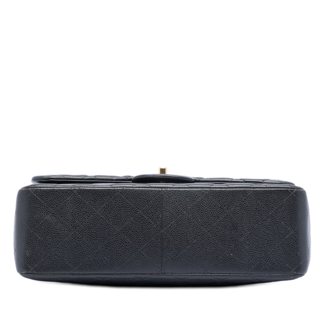 Classic Double rabat Jumbo Cuir caviar Noir