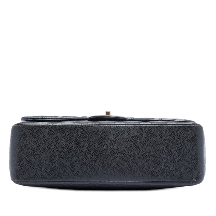 Classic Double rabat Jumbo Cuir caviar Noir