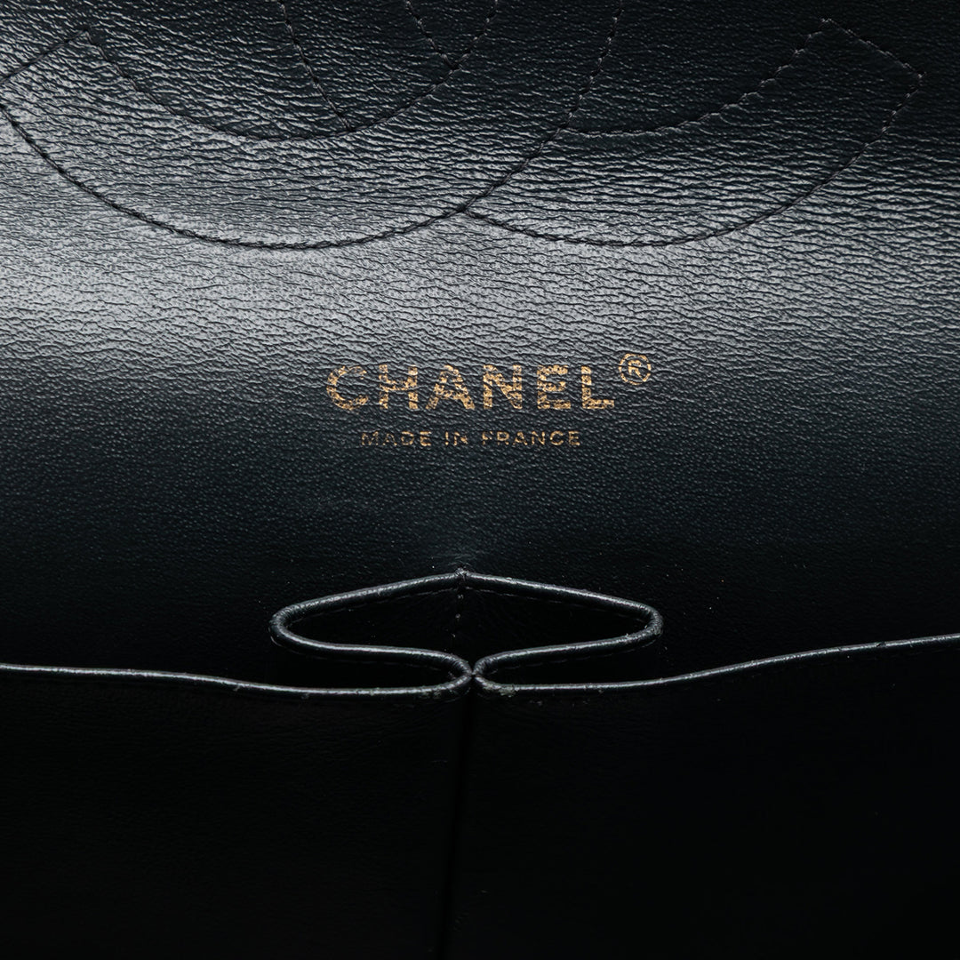 Classic Double rabat Jumbo Cuir caviar Noir