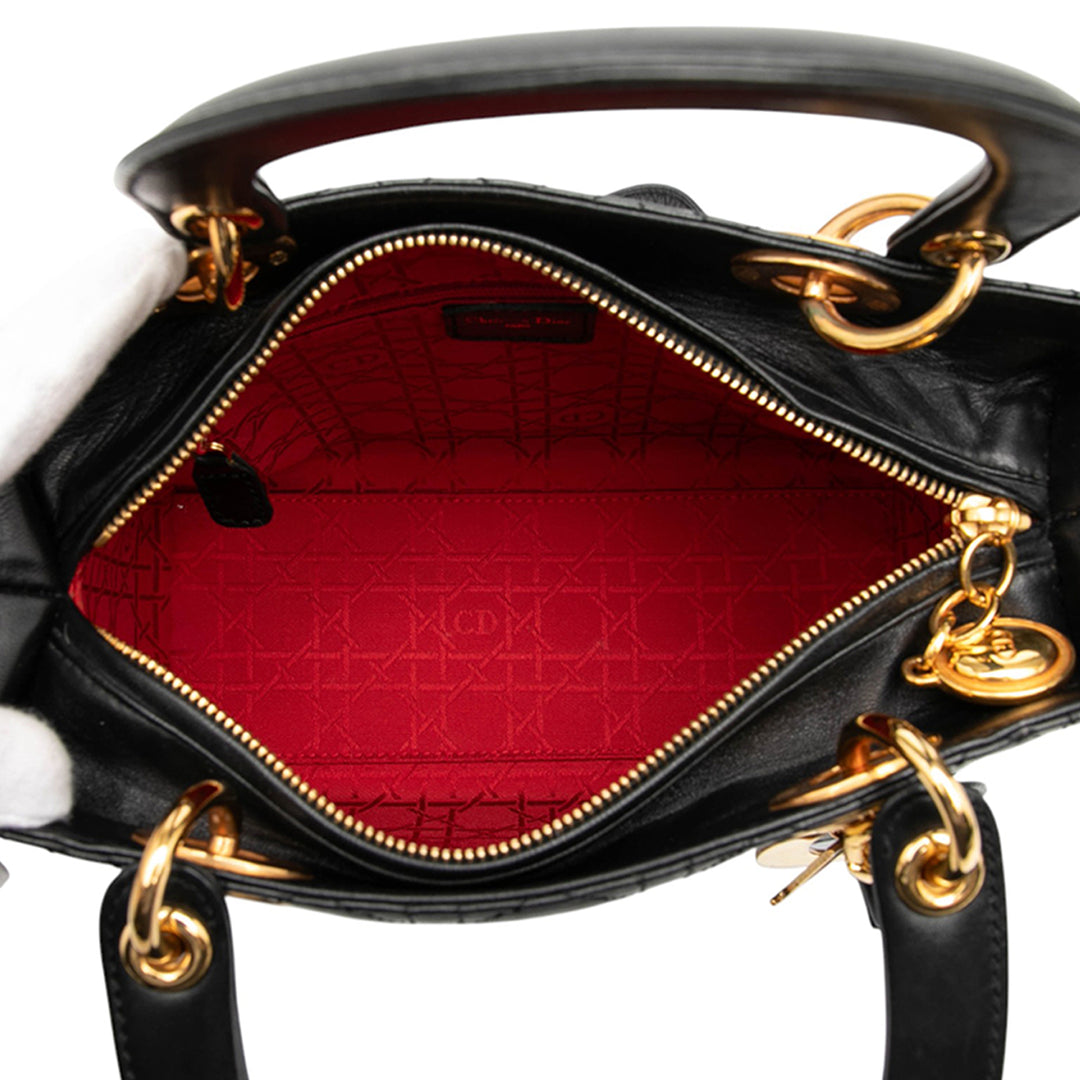 Dior Medium Cuir d’agneau Cannage Lady Dior – GABY PARIS Authentique