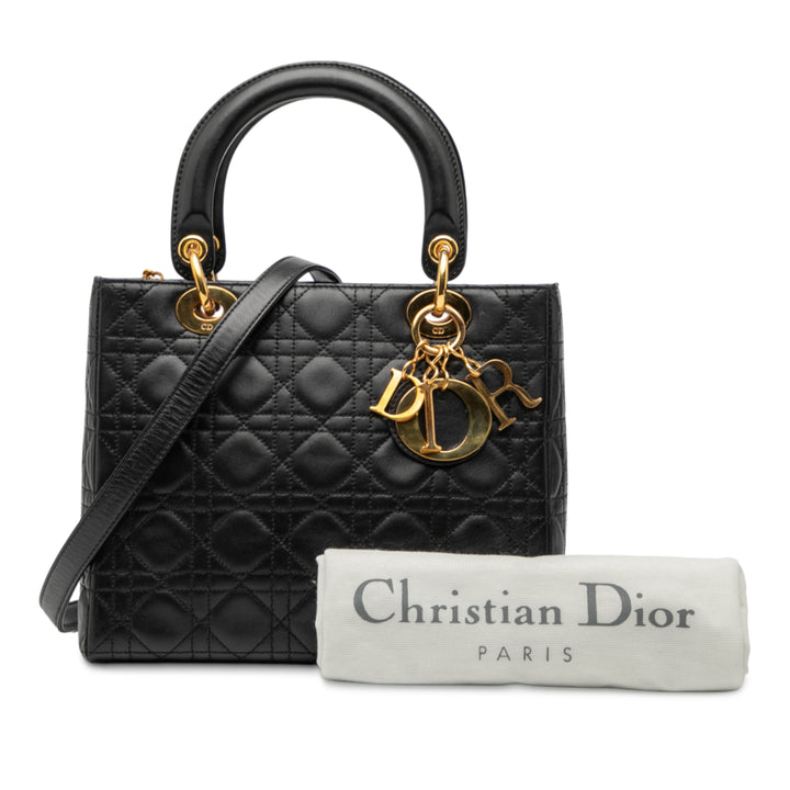 Dior Medium Cuir d’agneau Cannage Lady Dior – GABY PARIS Authentique