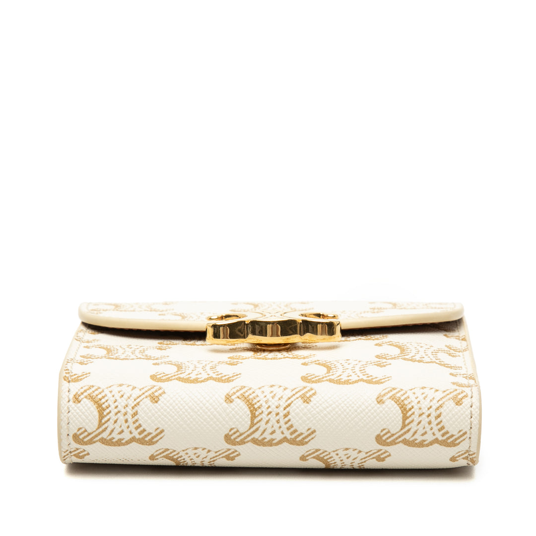 Celine Triomphe Coated Toile Triomphe Trifold Portefeuille