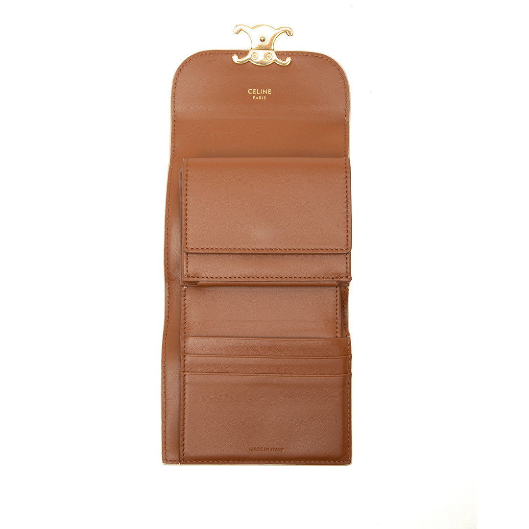 Celine Triomphe Coated Toile Triomphe Trifold Portefeuille