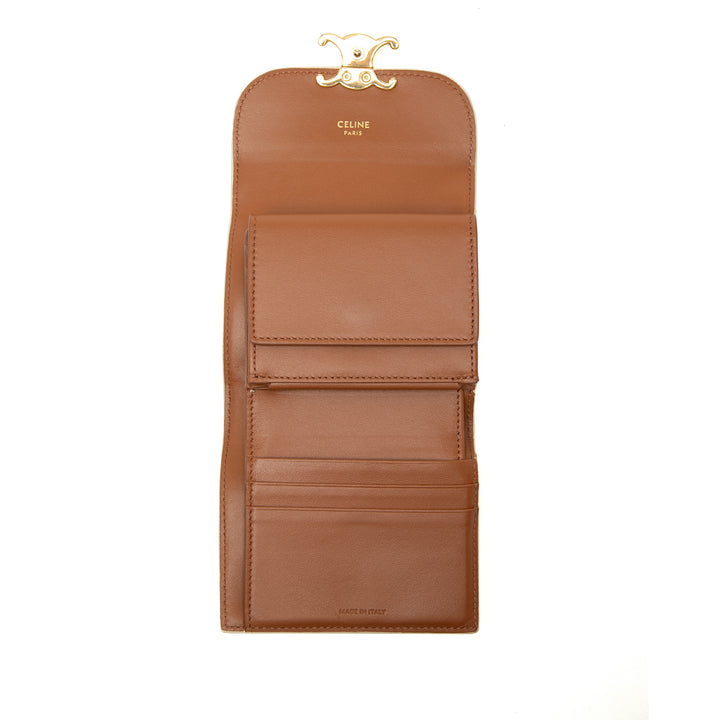 Celine Triomphe Coated Toile Triomphe Trifold Portefeuille