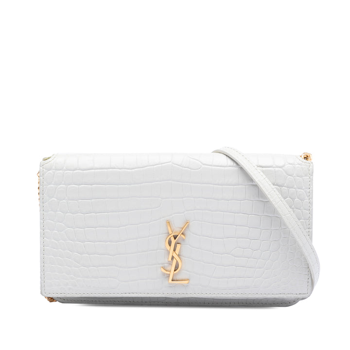 Saint Laurent Croc embossé Cuir Monogram Cassandre Sac porté croisé