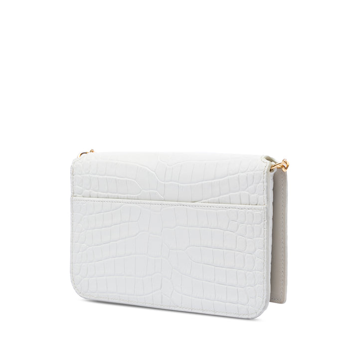 Saint Laurent Croc embossé Cuir Monogram Cassandre Sac porté croisé