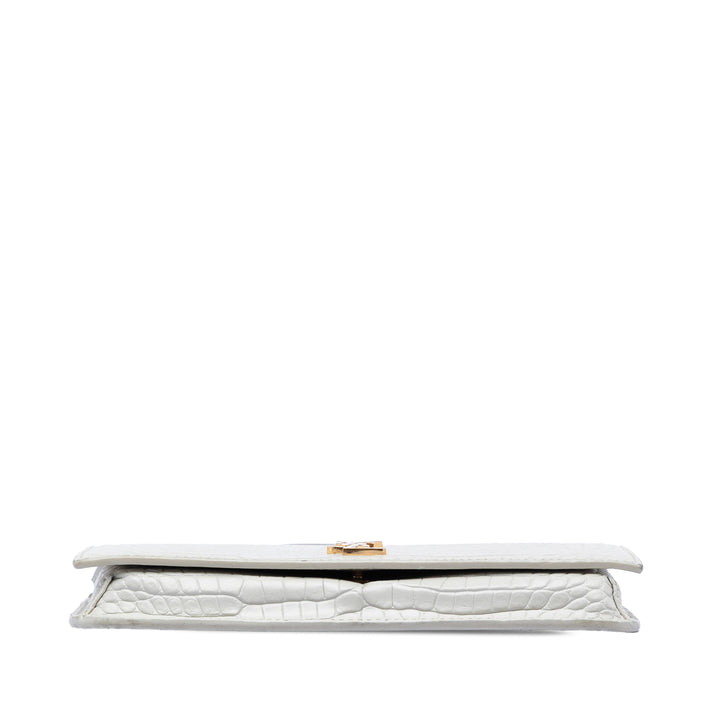 Saint Laurent Croc embossé Cuir Monogram Cassandre Sac porté croisé