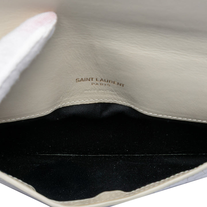 Saint Laurent Croc embossé Cuir Monogram Cassandre Sac porté croisé