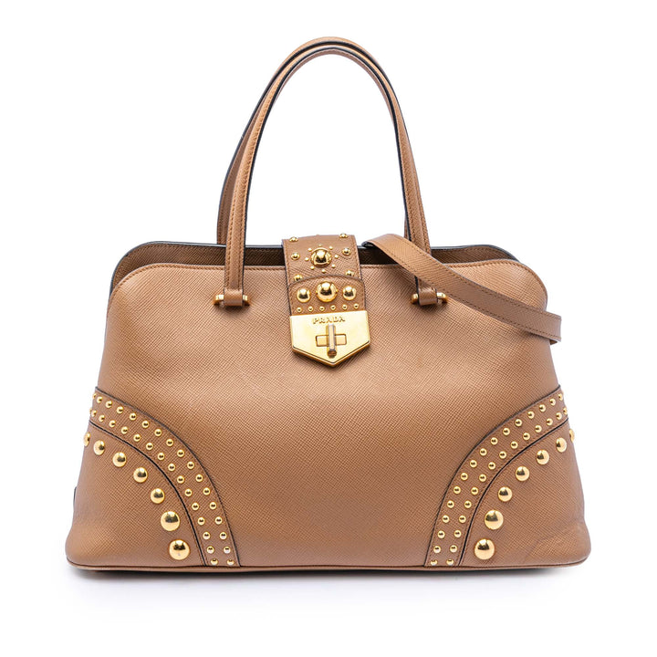 Prada clouté Saffiano Cuir Promenade Sac