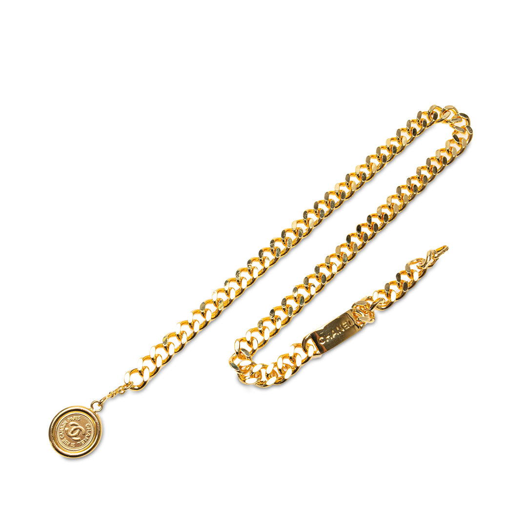 Gold Plated Medallion Chain Belt Gold - Gaby Paris