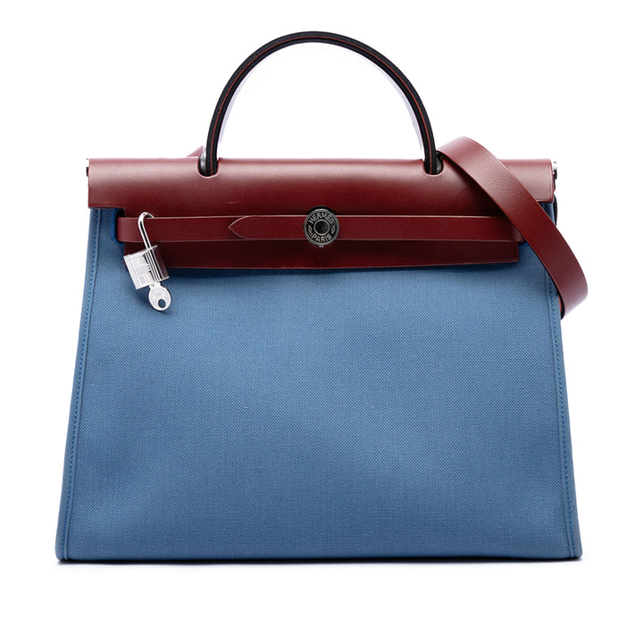 Hermès Sac à main Herbag Zippé 31 Bleu – vue principale – GABY PARIS